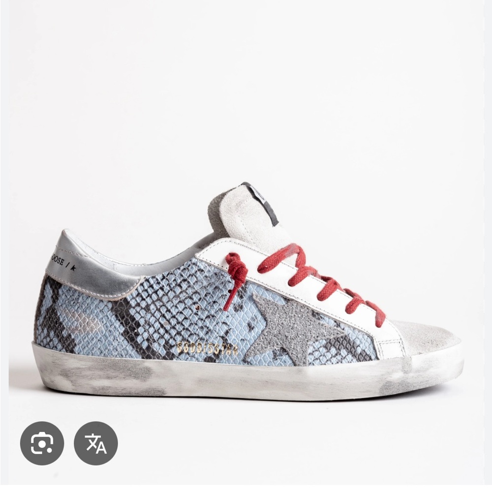 Golden Goose Sneakers with Red and Blue Accents